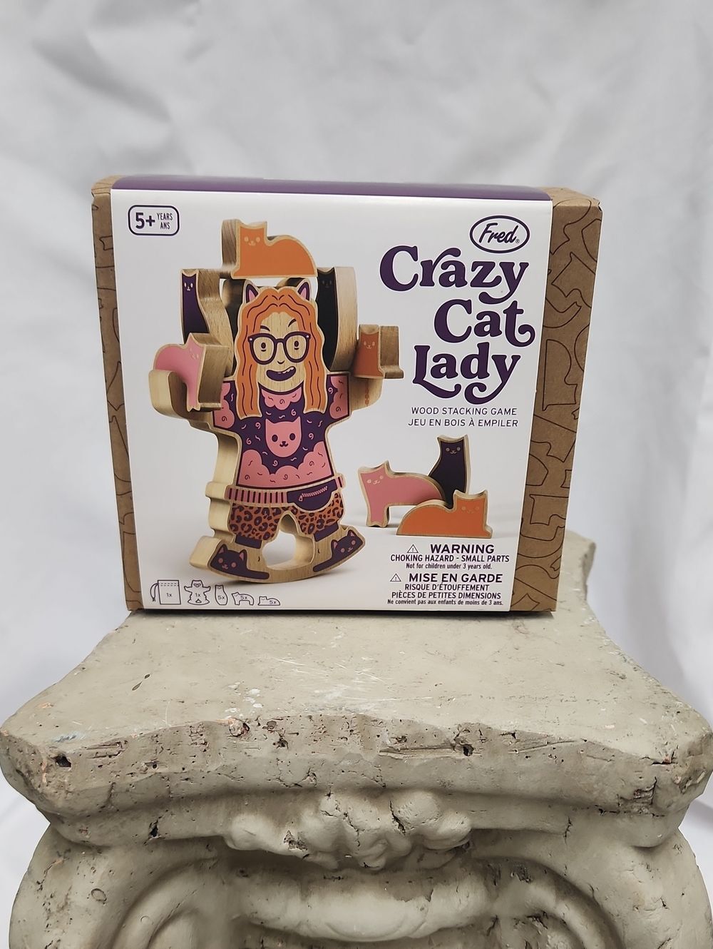 Never Opened Crazy Cat Lady Wood Stacking Game